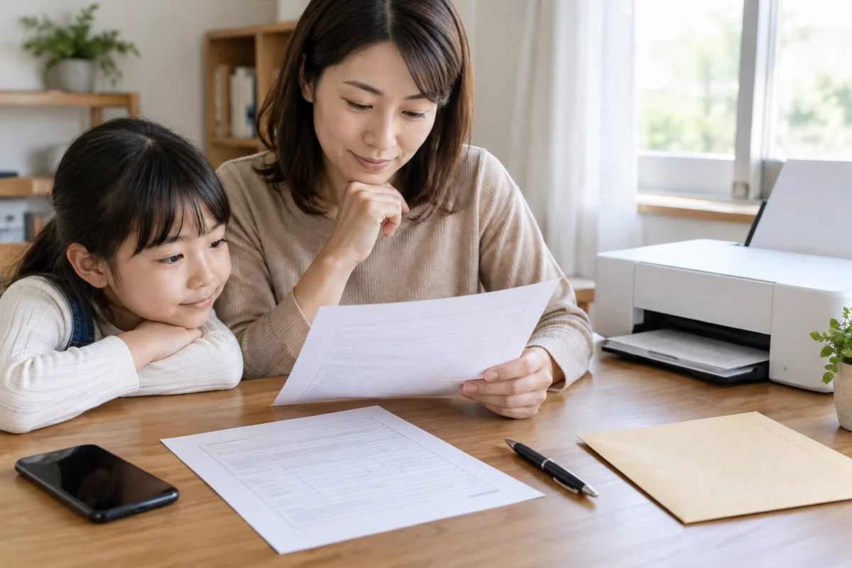 学校のPDFは、印刷の前に提出する物を決めるを考える説明用イメージ